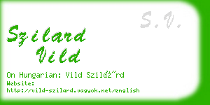 szilard vild business card